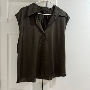 Banana Republic Dark Green Sleeveless Blouse